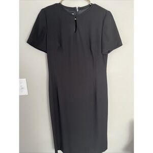 David Warren Little Black Dress Size 10 Short Sleeve Zip Closure Lined